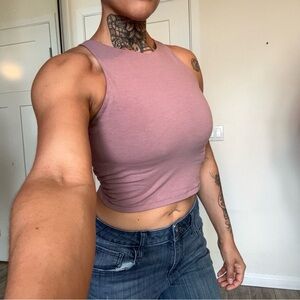Old Navy Mauve Cropped Ribbed Tank Top